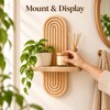 Boho Wooden Wall Shelf for Display & Storage – Single