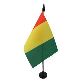 Guinea Table Flag 4'' x 6'' - Guinean Desk Flag 15 x 10 cm - Black plastic stick and base - AZ FLAG