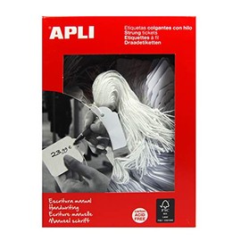 Apli 390 22 x 35 mm Value Strung Tickets - White (Pack of 500)