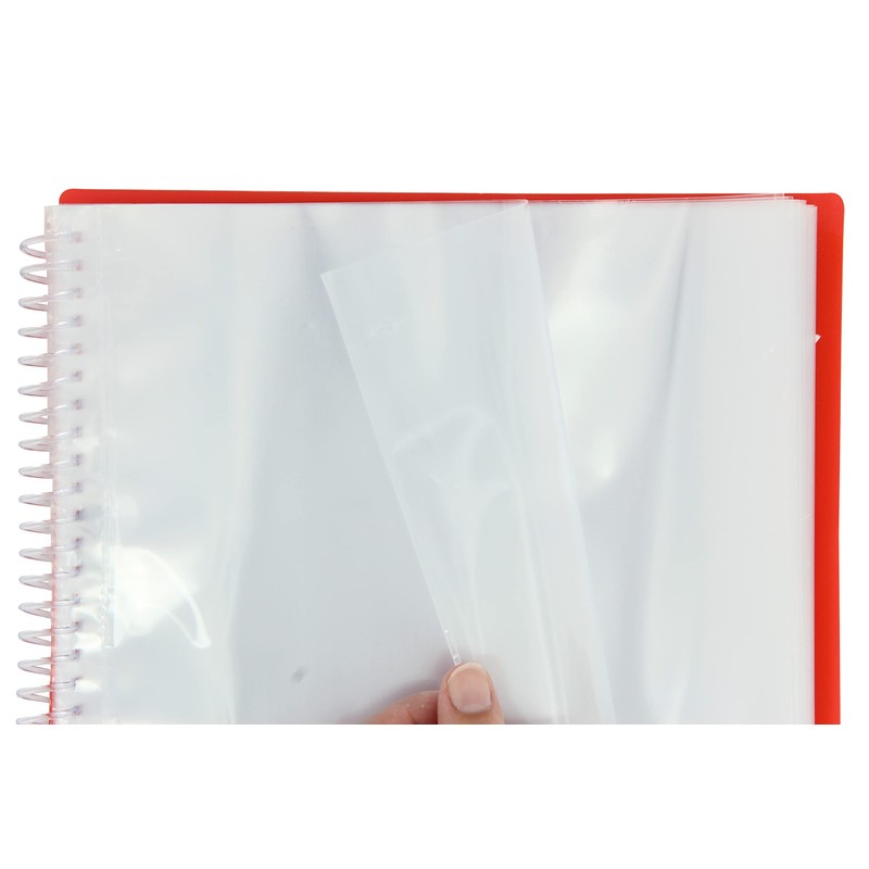Oxford, A4 Plastic Case Binder, 30 Transparent Covers, Red