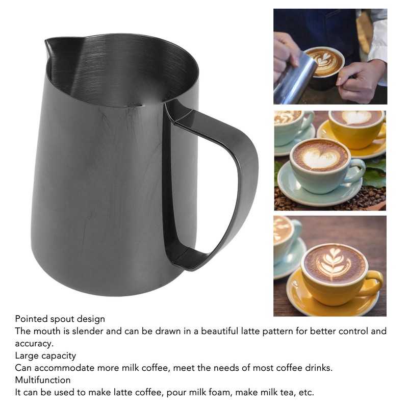 Milk Frothing Pitcher 304 Stainless Steel Coffee Steaming Pitcher Multipurpose