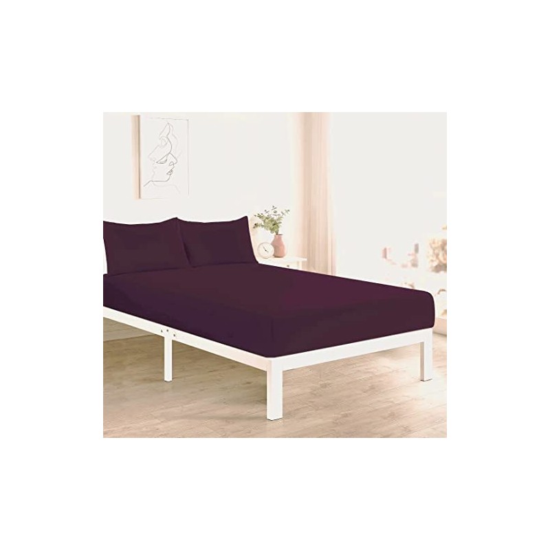 Fitted Bed Sheet With FREE MATCHING 2 X PILLOW CASES