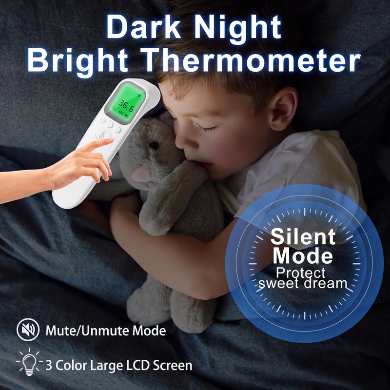 Digital Infrared Thermometer for Adults and Kids with Fever Alarm,