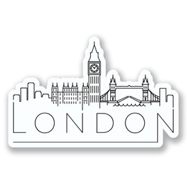 2 x 10cm London England Vinyl Sticker Travel Luggage Tag Big Ben UK #6638 (10cm Wide x 6.5cm Tall)