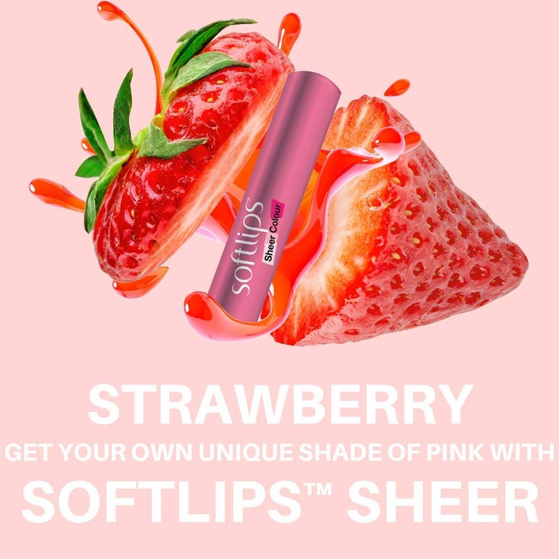 Softlips Sheer Colour Changing Lip Balm Strawberry, Argan Oil and