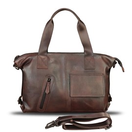 Genuine Leather Messenger Bag for Men Top Handle Handbag Retro Crossbody Sling Laptop Bags Vintage Travel Business Briefcase (Coffee)