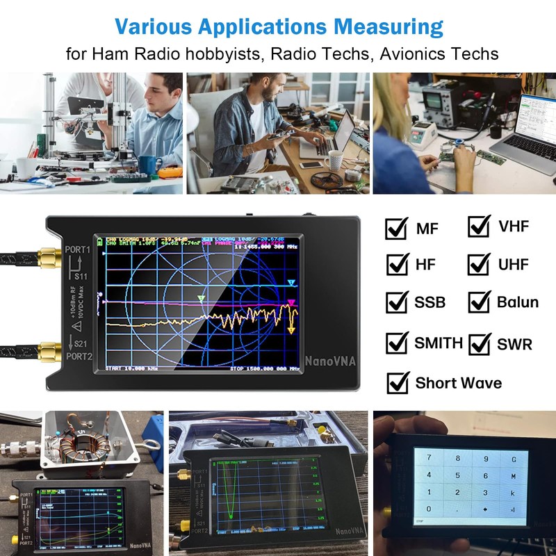 AURSINC NanoVNA-H4 Vector Network Analyzer 10KHz-1.5GHz V4.3 4 Inch Nanovna