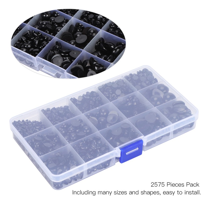 2575Pcs Plastic Eyes and Noses Pack Safety DIY Craft Kit