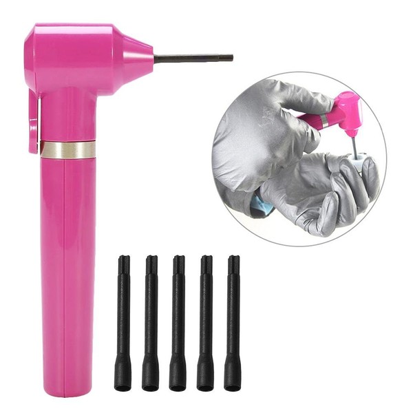 Tattoo Ink Mixer, Electric Tattoo Pigment Ink Mixer Colour Blender Tattoo Accessories with 5 Mixing Sticks (Pink)