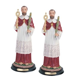ICE ARMOR 2-PC Gift Set 12" H Saint Ramon Statue Raymond Nonnatus Holy Figurine Statue Ornament Home Room Office Decor Ideas for Housewarming, Holidays and Birthdays