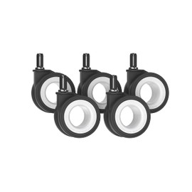 Enso Office Chair Wheels | High End Replacement Heavy Duty Designer Hubless Casters | for Carpet or Hardwood Floors | Casters for Executive Rolling Chair Wheels, Furniture, Desks | White (Set of 5)