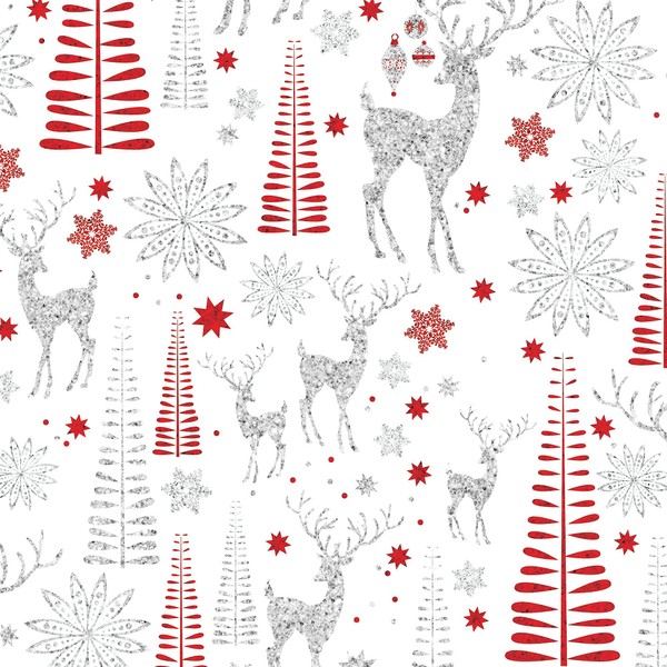 Jillson Roberts Bulk Wrapping Paper, Sparkling Reindeer, 1/2 Ream 417'
