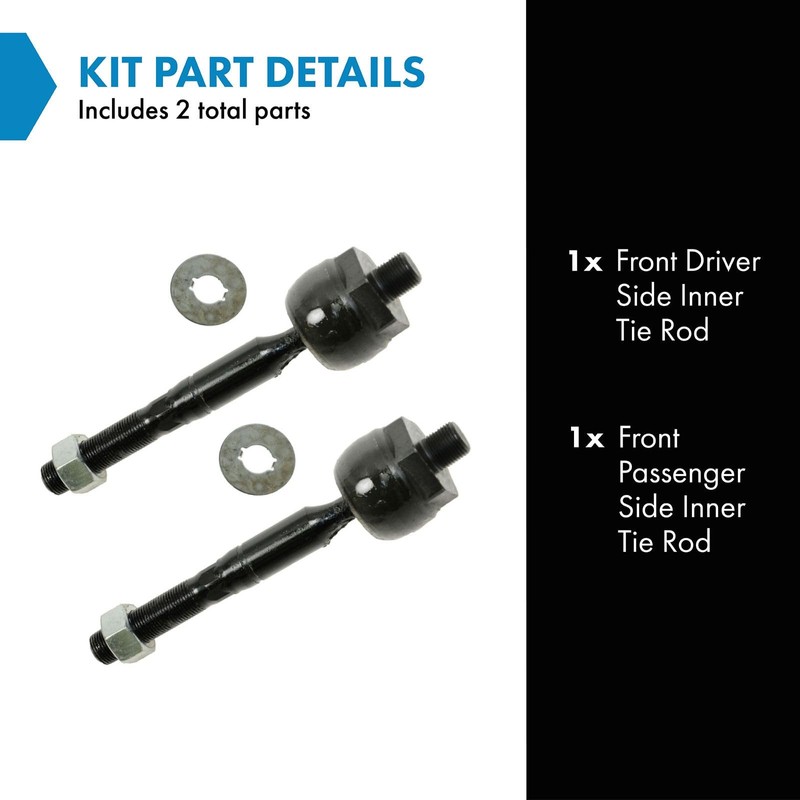 TRQ Front Inner Tie Rod Set 2 Piece Compatible with