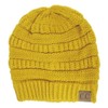Black Thick Slouchy Knit Oversized Beanie Cap Hat,One Size,Mustard
