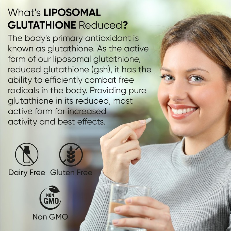 2400 MG Liposomal Glutathione Softgels, Max Absorption, Active Form L-Glutathione