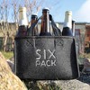 com-four® 2 x bottle bags, felt drink holder for 6
