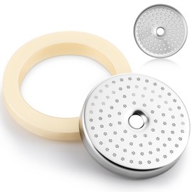 Dunkive Precision Shower Screen with Silicone Steam Ring, Compatible with Breville Espresso Machines (54mm), Stainless Steel Shower Screen for High Precision Coffee Extraction