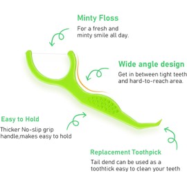 YYING - Dental Flossers 150 Count Each Individually Wrapped, Fresh Mint Professional Tooth Picks Flossers for Adults Provide a Deep Cleaning with Portable Case