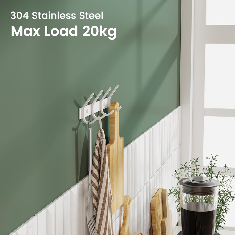 Dripex Coat Rack Rustproof Stainless Steel Coat Hooks Double Hooks