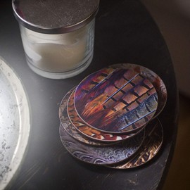 6 Game bird plumage drinks coasters or coffee mats. Shooting, hunting gift. Birthday present