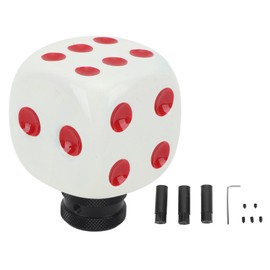 Shifter Stick Knob, Car Modified Universal Dice Gear Shifting Lever Knob Transmission Shift Lever Head with 3 Adapter and Wrench Fit for Most Automatic Manual Cars, Easy to