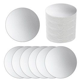 100 Pcs Silver Metallic Cardstock, 3 Inch Multipurpose Circle Mirror Silver Board Metallic Paper Reflective Sheet Foil M0+irror Board Sheets for DIY Arts Crafts Festival Party Decor Gift Packaging
