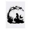 'Mermaid Silhouette with Tree' Temporary Tattoo - Water Resistant, Skin-Safe,