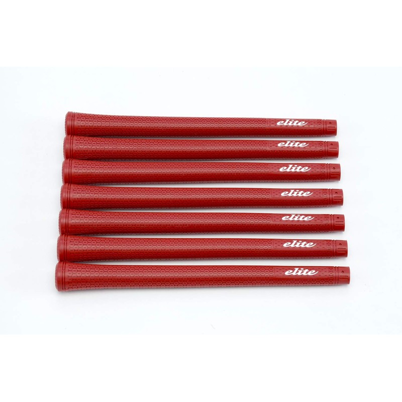 elitegrips TD50C Golf Grips, Set of 7, Classic Red with