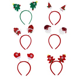 FOMIYES 6pcs Christmas Headbands Santa Reindeer Snowman Hair Accessories for Festive Parties for Boys and Girls and Joyful Holiday Atmosphere Random Style