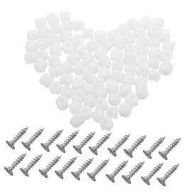 jojofuny 200pcs Self Tapping Screws for Cabinet Door Hinge Plastic Dowel Inserts Mounting Hardware for Furniture Cabinet Hardware Hinge Dowels