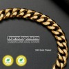 txprodog Chew Proof Gold Dog Chain Collar, 15mm Thick Heavy