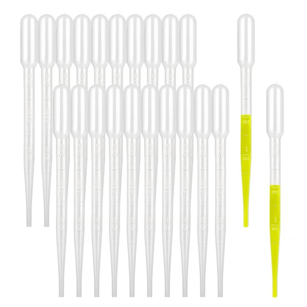 50 PCS 3 ml Pipettes Plastic Transfer Pipettes Eye Dropper,