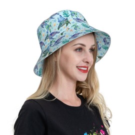1 Pcs Sea Turtle Bucket Hats for Woman Packable Summer Sun Hat Beach Caps for Fisherman Outdoor Travel Hiking