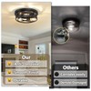 13-Inch Farmhouse Ceiling Light Fixtures 2-Pack, 3-Light Black Flush Mount