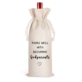 Wine Bag Gifts for Godparents, Godfather Gifts, Godmother Gifts, Reusable Wine bags