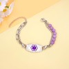 JunyiDIY Emergency Epilepsy Awareness ID Bracelet for Sister, Purple Lepidolire