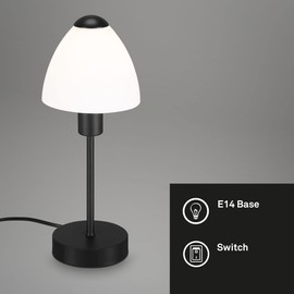 BRILONER Leuchten Table Lamp with Cable Switch 1x E14 Max. 25 Watt 100 x 320 mm Black / White