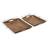Deco 79 Traditional Wood Rectangle Tray, Set of 2 18",
