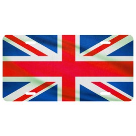 owndis British Flag, Great Britan Decorative Car Front Sublimated Decorative Plate, 0.032 inch(0.81mm) Thickness 6"x12" inch-Dirty Look-1056