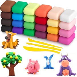 Ecurfu Air Dry Clay 24 Colors, DIY Modeling Clay with Tools, Toy Gifts for Kids