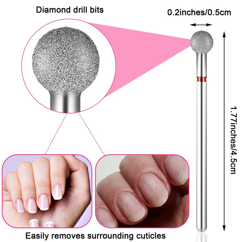 5Pcs Cuticle Bit For Nail Drill Bits Nails Cuticle Drill