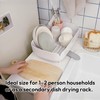 carrotez Split-Design Small Dish Drying Rack, Space-Saving Dish Drainer for