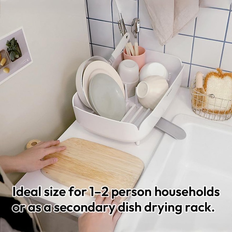 carrotez Split-Design Small Dish Drying Rack, Space-Saving Dish Drainer for