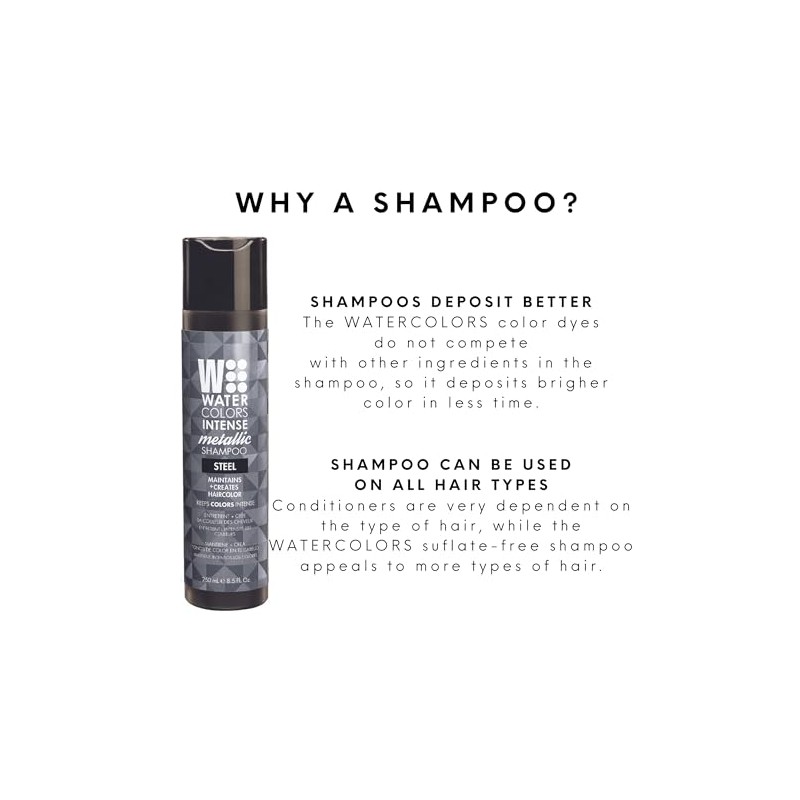Water Colours Intense METALLIC Shampoo STEEL - 250ml