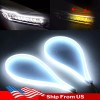 Unbranded US Flexible Amber Turn Signal White 18" Car DRL