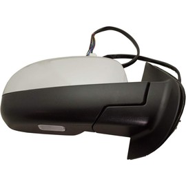 For Chevy Suburban/Tahoe 2007-2014 Door Mirror Passenger Side | Power Folding | Heated | w/Blind Spot Detection, Memory & Signal Light | Chrome | Replacement For 20843106 | GM1321525