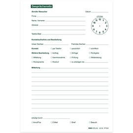 RNK 1713-0 Conversation Log pad, 50 Sheets, DIN A5
