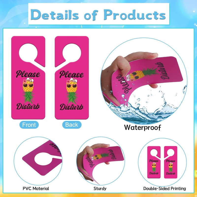 Please Disturb Door Hanger Sign -Shejdgart Pink Upside Down Pineapple