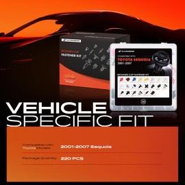 A-Premium 220PCS (22-Type) Car Retainer Clip Kit Compatible with Toyota Sequoia 2001-2007 Bumper Fender Hood Door Trim Panel Auto Push Pin Plastic Rivet Fastener Replacement Set, w/Removal Tool