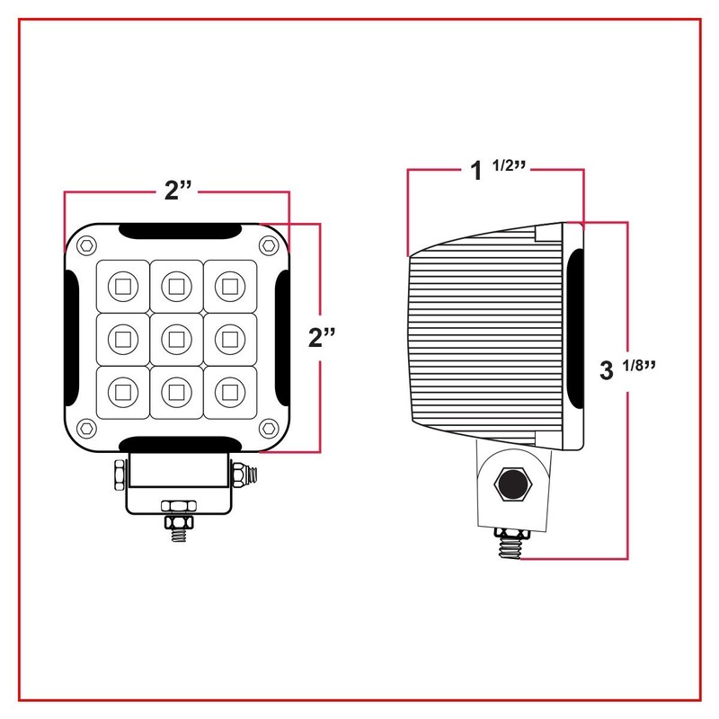 Trux Accessories TLED-U104 2" Mini LED Spot Work Lamp 9